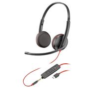 Poly Blackwire 3225 Wired Headset - Noise-Canceling Mic - Stereo Design - Connect to PC/Mac/Mobile via USB-C, USB-A, or 3.5mm - Works w/Teams, Zoom