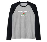 Blackwood Wales Welsh Flag City Raglan Baseball Tee