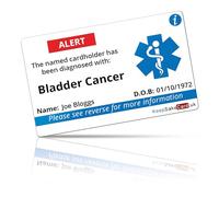 Bladder Cancer Medical I.C.E. Card - PVC - Waterproof - Fully Printed - No Pen Required