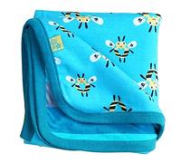 Blade and Rose Bee Pattern Cotton Blanket for Babies & Toddlers, Teal/Yellow