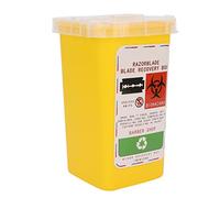 Blade Container Barber Hair Salon Shaving Knife Disposal Collect Box Hairdresser Beauty Plastic Bucket Home Professional (Yellow)