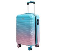 Blade Expandable hand luggage - hard shell suitcase trolley - lightweight travel suitcase hand luggage made of ABS+PC with TSA lock - 4 spinner Wheels suitcase - rolling suitcase (blue-pink-M)