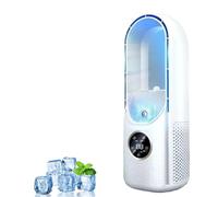 Blade-Free Silent Portable Air Conditioner, desk portable air conditioner with Multi-Function Timer Evaporative Cooler 6 Modes & 1-6h Timer & 7 Colors Night Light (White)