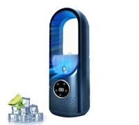 Blade-Free Silent Portable Air Conditioners - 3-in-1 Evaporative Coolers with 6 Speeds, 300ml Tank, Vortex Airflow, 7-Colour LED & USB Power - Energy-Saving Cooling for Home Office (Bule)
