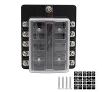 Blade Holder Fuse Box 12/10/8/6 Ways Modified Terminal Block With LED Warning Light 12V~24V 1Pcs(10 Ways)