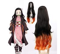 Blade of Demon Slayer Kimetsu no Yaiba Kamado Nezuko Cosplay Wig 95cm Synthetic Hair Gradient Mixed Color Wig Halloween