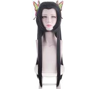 Blade of Kochou Kanae Cosplay Wig Long Straight Black Synthetic Hair for Women Halloween Concert Role Play Wigs