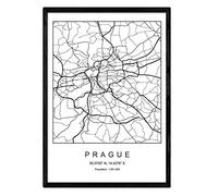 Blade Prague city map Nordic style black and white. A3 size,printed poster paper No 250 gr. Paintings, prints and posters for living room and bedroom