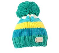 Blade & Rose Baby Bobble Hat | Fleece Lined Striped Knitted Winter Hat with Pom Pom | Unisex Baby Beanie 0-12 Months | Green, Blue & Mustard