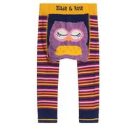 Blade & Rose, Unisex Baby Clothes, Betty Owl-Print Striped Knit Leggings, Purple, 2-3 Years