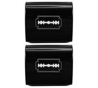 Blade Storage Box 2pcs Iron Case for Double Edge | Black Finish, Barber Shop Use, Lightweight Practical Design, Universal Fit for Barber-grade