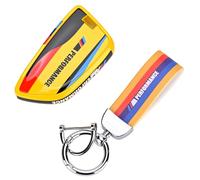 Blade Style Car Key Cover Compatible with Bmw X1 X3 X5 X6 G20 G30 F30 F32 G01 F48 1-7 Series, Luminous Car Key Case with Lanyard and Tool (Bumblebee Yellow)