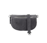 Blade Women's Bum Bag, Handmade Suede Bag, Crossbody Bag, Belt Bag, Genuine Leather with Patterned Straps, 3 Sizes, Stylish Shoulder Bag from Italy, Gift for Her, Leather Bag, Dark Grey-1, Small