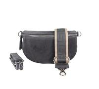 Blade Women's Bum Bag, Handmade Suede Bag, Crossbody Bag, Belt Bag, Genuine Leather with Patterned Straps, 3 Sizes, Stylish Shoulder Bag from Italy, Gift for Her, Leather Bag, Dark grey-5, Medium