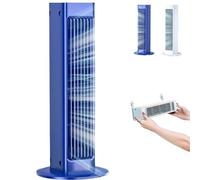 Bladeless Air Conditioner Fan Quiet Mini Split AC Unit Wall Mounted No Drilling 3 Speed Personal Cooling Fan with Remote Control for Baby Pets Sleep (Blue,Plug-in)