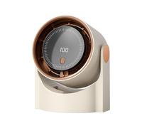 Bladeless Fan, Ultra Quiet Portable Desk Fan with LED Digital Display, 100 Speed USB Rechargeable Desktop Air Circulator, Wall Mounted & Adjustable Cooling Fan for Bedroom, Office, Camping (Beige)