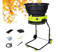 Bladeless Leaf Shredder & Mulcher, Electric Garden Chipper with Adjustable Dial Control, 2500W Motor at 8000RPM, Ideal for Wet/Dry Leaves, 17:1 Ratio