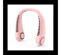 Bladeless Neck Fan - 3-Speed Portable Hands-Free Wearable Personal Fan, USB Rechargeable, Pink