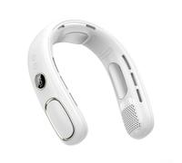 Bladeless Neck Fan 5 Speeds LED Display Silent Portable Neck Fan Semiconductor Cooling No Hot Air Wearable Neck Fan for Sports Camping Hands Free Neck Fan with LED Display for battery Status Monitor