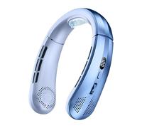 Bladeless Neck Fan | Hands- Bladeless Fan | LED Display No Hair Twisting 360° Airflow Rechargeable Neck Air Conditioner For Outdoor Indoor Sports Travel Camping