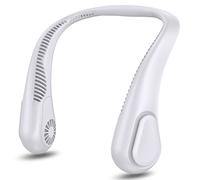 Bladeless Neck Fan Portable Personal Fan 5000mAh Battery Operated Wearable Cooling Fan- Max 21H Working Time 3 Speed USB C Rechargeable- for Outdoor Traveling Patio Garden Work Home Kitchen(White)