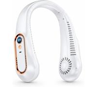 Bladeless Neck Fan Portable USB Rechargeable with Digital Display | 5 Wind Speeds, 2000mAh Battery, 36dB Whisper Quiet, 360° Airflow, Lightweight & Ergonomic
