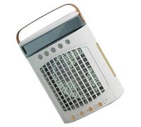 Bladeless Oscillating Tower Fan with Humidifying Feature Portable Desk Air Conditioning with LED Light Quiet Bedroom Fan USB Rechargeable