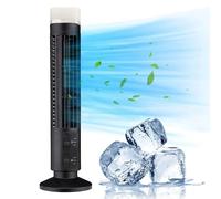 Bladeless Tower Fan, 90 Degree Oscillating Quiet USB Tower Fan with Light, Mini Desktop Fan, Student Office Home Standing Fan. Black (Black)