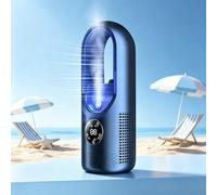 Bladeless Tower Fan 90° Oscillation Quiet Portable Conditioners Floor Standing Fan With Mist Humidifier Fan 6 Speeds Fan For Home and Office (Blue, one size)