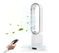 Bladeless Tower Fan for Bedroom-8 Speed-LED Display, Silent Portable Standing Air Circulator with Remote Control,Timer,Modern 90° Oscillating Cooling Fan for Bedroom Home Office,14.5 * 58CM (Silvery)