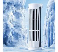 Bladeless Tower Fan, Powerful Airflow with LED Display, Electric Standing Air Circulator,USB-Powered Standing Fan for Bedroom/Office, Energy Efficient Cooling, Blows Cold Air (weiß)