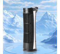 Bladeless Tower Fan, Powerful Airflow with LED Display, Electric Standing Air Circulator,USB-Powered Standing Fan for Bedroom/Office, Energy Efficient Cooling, Blows Cold Air (schwarz)
