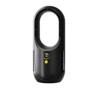 Bladeless Tower Fan - USB Quiet Oscillating Desk Fan, 6 Speeds, 2000mAh Rechargeable, Compact 13x30cm, Safe for Home Bedroom Office Dorm Kitchen (Black)