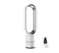 Bladeless Tower Fan with Air Purifier, 23.6" Quiet Tower Fan for Bedroom, 80° Oscillating 8 Speeds 9H Timer, Silent Standing Portable Circulator ,Bladeless Fans for Bedroom (grey-Stepless speed)