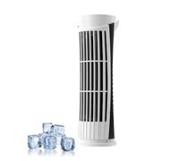 Bladeless Tower Fan with Powerful Airflow,Compact Oscillating Desk Fan with 2 Speed Settings,Electric Standing Air Circulator With LED Lights USB Powered Safe Design for Bedroom,Home,Office (White)