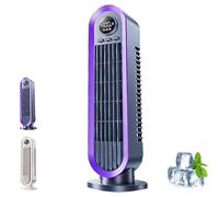 Bladeless Tower Fan With Powerful, Standing Fan That Blows Cold Air For Home, Usb Plug-In Model Table Tower 3-Speed Wind Speed for Home Office Living Room(Purple)