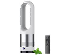Bladeless Tower Fan with Remote, Oscillating 80°, 8 Speeds, 8H Timer, LED Display, Air Circulating Fan for Indoor Home Bedroom Office