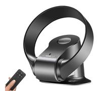 Bladeless Wall Mount Fan with Remote Control,Leafless Wall Fan Oscillating Fans for Indoors,14" Small Quiet Tower Fan 80° Oscillating Bladeless Fans for Bedroom Sleeping,Living Room,Office(Dark Gray)