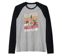 Blades Boards Bullseyes That's My Life Thrower Raglan Baseball Tee