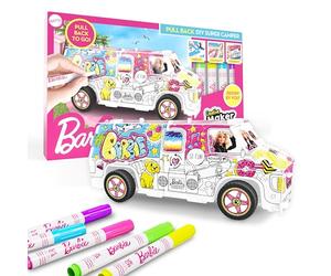 BLADEZ Barbie Toyz Sticker Activity Set DIY Super Barbie Camper Van - Pull Back Vehicle Customizable Dolls & Stickers - Creative Barbie Toys for Arts & Crafts - Perfect Barbie Gifts for Barbie Girls