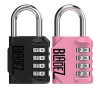 Bladez Combination Padlock with Code, Heavy Duty 4 Digit Pad Locks with Code, Weatherproof & Rust Resistant Locker Padlocks for Gym, School, Shed, Toolbox, Storage & Gate Pack of 2 Black & Pink