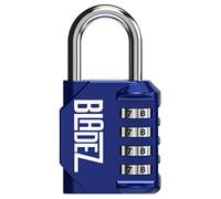 Bladez Combination Padlock with Code, Heavy Duty 4 Digit Pad Locks with Code, Weatherproof & Rust Resistant Locker Padlocks for Gym, School, Shed, Toolbox, Storage & Gate Pack of 1 Blue