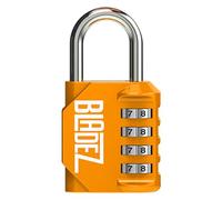 Bladez Combination Padlock with Code, Heavy Duty 4 Digit Pad Locks with Code, Weatherproof & Rust Resistant Locker Padlocks for Gym, School, Shed, Toolbox, Storage & Gate Pack of 1 Gold