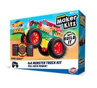 BLADEZ Hot Wheels Monster Trucks Age 6+, 4x4 Pull Back Vehicle for kids, Licensed Build Kit, Assortment of Colours and Styles, 6 to collect, Motor Maker Kitz Toyz