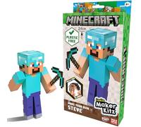 BLADEZ Minecraft Crafts for Kids Make Your Own Steve Kit | Build Your Own Minecraft Arts and Crafts Characters, Poseable Arms, TNT Block, Ages 6+, Creative Maker Kitz by Bladez Toyz