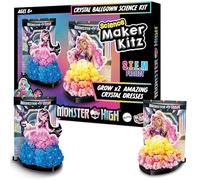 BLADEZ Monster High Toyz - Make Your Own Draculaura Crystal Gown Kit - 2 Card Dolls, Crystal Formulas, Stands & Backgrounds - Kids Toy STEM Learning - Create Sparkling Dresses with Real Crystals