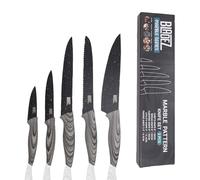 Bladez Professional Kitchen Knife Set, 5 Pcs Stainless Steel Kitchen Knives Set with Ultra Sharp Blade and Soft Handle, Includes Chef, Bread, Carving, Utility and Paring Knife, All in a Gift Box