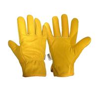 Bladez Thorn Proof Gardening Gloves for Men and Women, Large Thick Heavy Duty Cowhide Leather Palm and Top Sides, Warm Soft Inner Liner, Bramble-Proof Strong Double-Stitched (Medium Pair of 2)