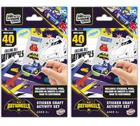 BLADEZ Toyz DC Batwheels Sticker Activity Set - Preschool Creative Fun with Stickers & Colouring - Stickers for Children with Mini Card Vehicles & Pens - Perfect for Party Bags - 2 Pack