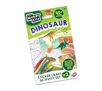 BLADEZ Toyz Dinosaur Stickers for Kids Activity Set, 40+ Pieces, 12 Pack | Stickers for children ages 3+, coloured pens, colour-in sheets, card dinos, sticker sheets & backdrop stand, party bag filler